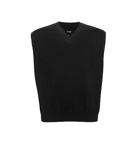 Krumba Men's Plus Size Oversized Sweater Vest V-Neck