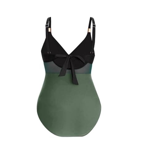 2025 Women's Tummy-Control One-Piece Swim Suit with Mesh Wrap