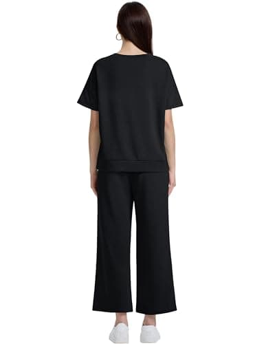 XIEERDUO Women's 2-Piece Loose Pajama Set Pullover Tops & Wide Leg Pants