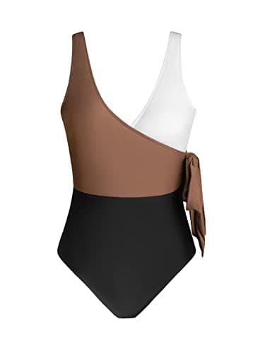 CUPSHE Women's Wrap Color Block One Piece Swimsuit