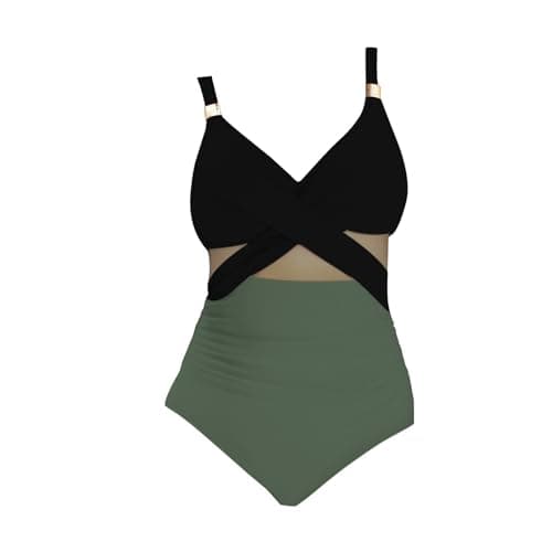 2025 Women's Tummy-Control One-Piece Swim Suit with Mesh Wrap