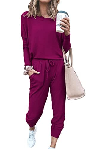 PRETTYGARDEN Women's Crewneck Pullover & High Waisted Pants Set