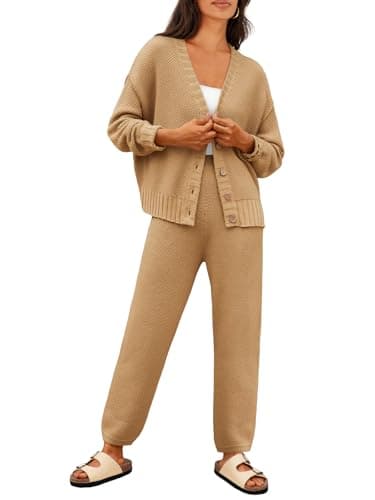 LILLUSORY Women's Slouchy Cardigan Pants Set