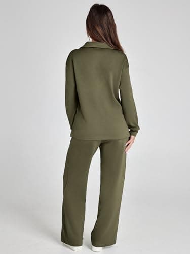 Glamaker Women's Matching Long Sleeve Sweatsuit and Wide Leg Pants Sets