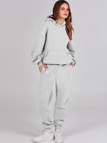 ANRABESS Women's Y2K Oversized Hoodie & Jogger Set Fall Lounge Sweatsuit