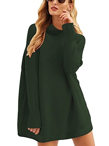 ANRABESS Women's Oversized Casual Long Sleeve Turtleneck Knit Tunic Sweaters 2024 Fall