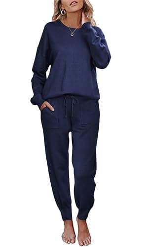 Ekouaer Women's Long Sleeve Pajama Set with Pockets S-XXL