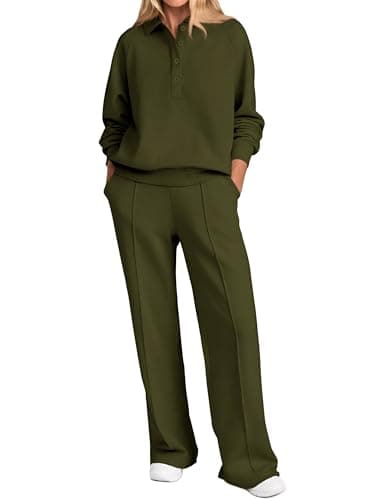 PRETTYGARDEN Women's Long Sleeve Sweatshirt & Wide Leg Pants Tracksuit