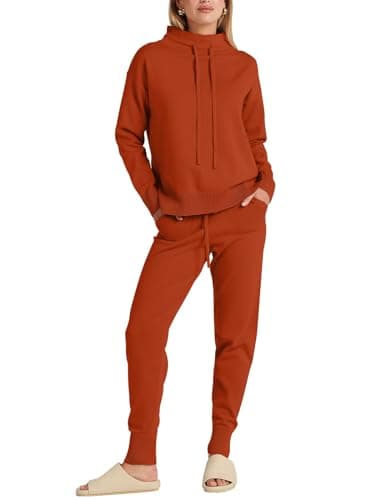 ANRABESS Women 2-Piece Cozy Turtleneck Sweater Set Pants 2024 Fall