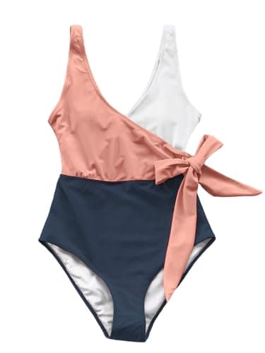 CUPSHE Women's Wrap Color Block One Piece Swimsuit