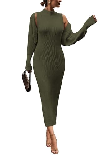 PRETTYGARDEN Women's Fall Bodycon Tank Sweater & Long Sleeve Cardigan Sets