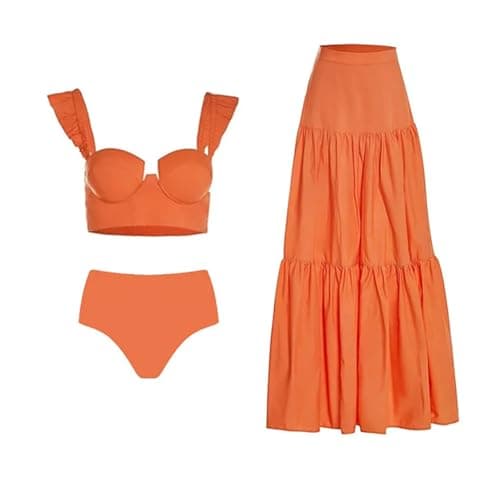 IDOPIP Women's One Piece Swimsuit with Beach Cover-Up Sarong Bikini Set