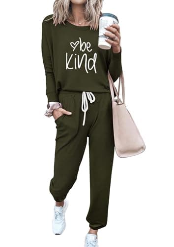 PRETTYGARDEN Women's Crewneck Pullover & High Waisted Pants Set