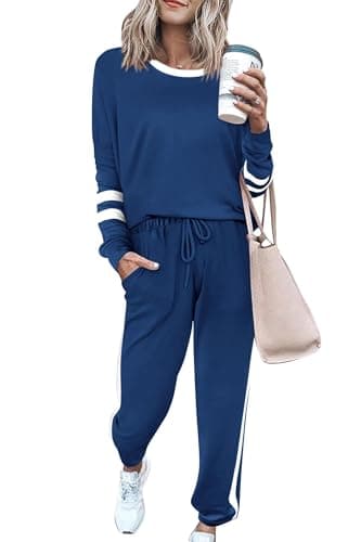 PRETTYGARDEN Women's Crewneck Pullover & High Waisted Pants Set