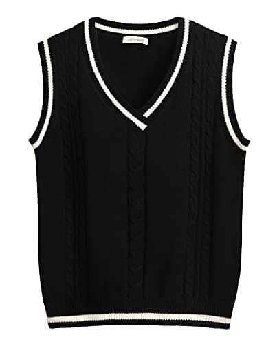 Women's Preppy Argyle Plaid Sleeveless Sweater Vest Casual Tank Top