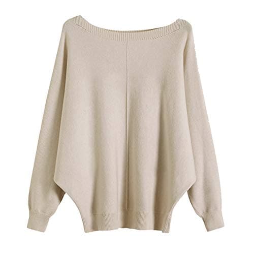 GABERLY Women's Boat Neck Batwing Dolman Knit Sweaters & Pullovers