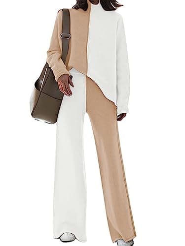 TOLENY Women's Lounge Pullover Sweater & Wide Leg Pants Tracksuit Outfits