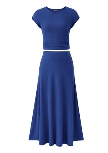 PRETTYGARDEN Women's 2025 Spring Summer Two-Piece Skirt Set Casual Travel Vacation Matching