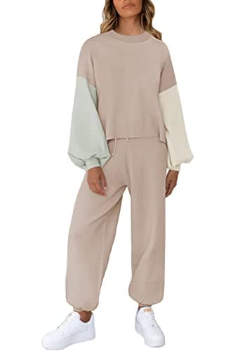 Women's 2-Piece Casual Knit Sweatsuit Loungewear Set