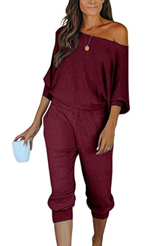 PRETTYGARDEN Women's 2-Piece Ribbed Pullover and Pants Set