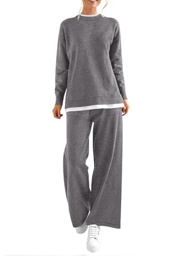 PRETTYGARDEN Women's Winter Matching Sweater & Trousers Knit Lounge Sets