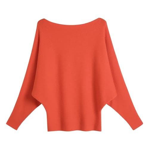 FULIER Women Oversized Batwing Sleeve Knitted Sweater Top