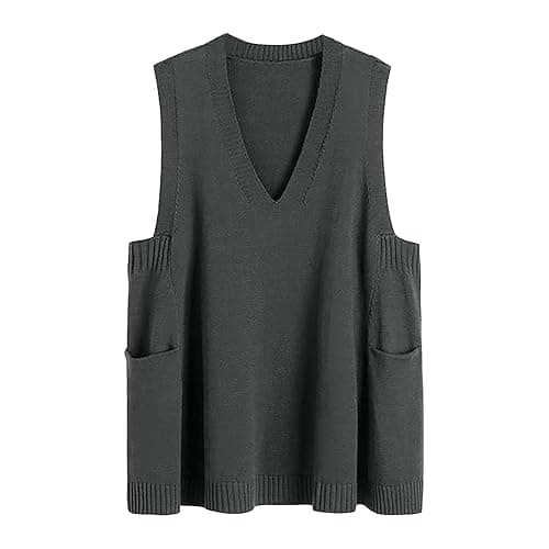 Cute Women's Oversized Casual Swing Vest with Pockets