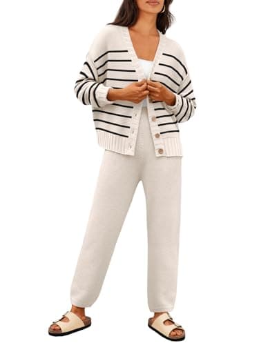 LILLUSORY Women's Slouchy Cardigan Pants Set