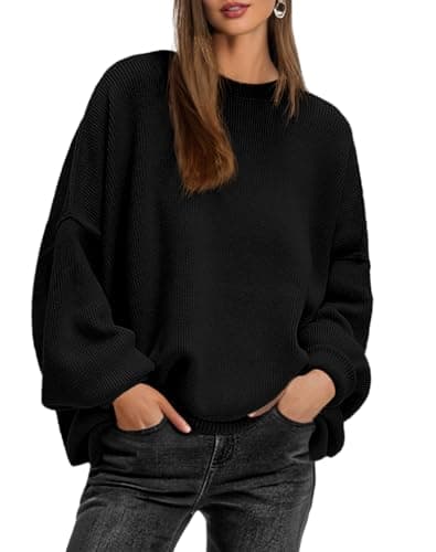 Lepunuo Women's Oversized Batwing Long-Sleeve Knit Sweater
