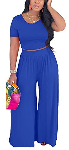 BFFBABY Women's Sexy Backless Crop Top & High Waist Wide Leg Pants Set