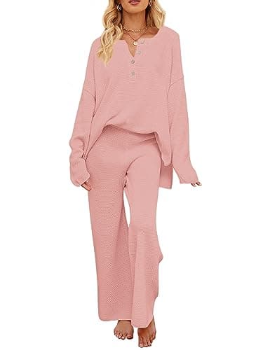 MEROKEETY Women's Long Sleeve Knit Sweater & Pants Set