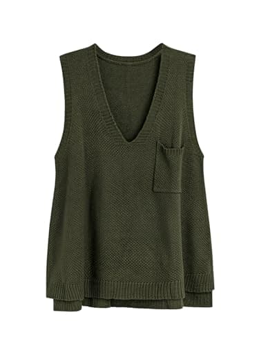 OYOANGLE Plus Size V-Neck High-Low Hem Knit Tank Top