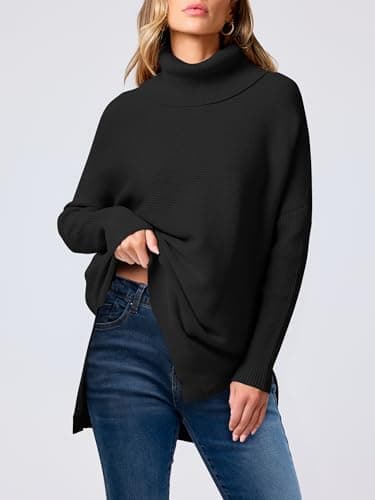 ANRABESS Women's Oversized Turtleneck Batwing Sweater Tops - Casual Fall 2024 Outfits