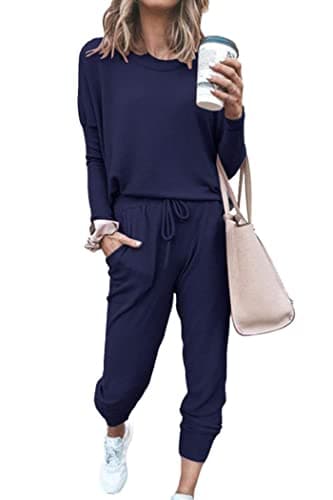 PRETTYGARDEN Women's Crewneck Pullover & High Waisted Pants Set