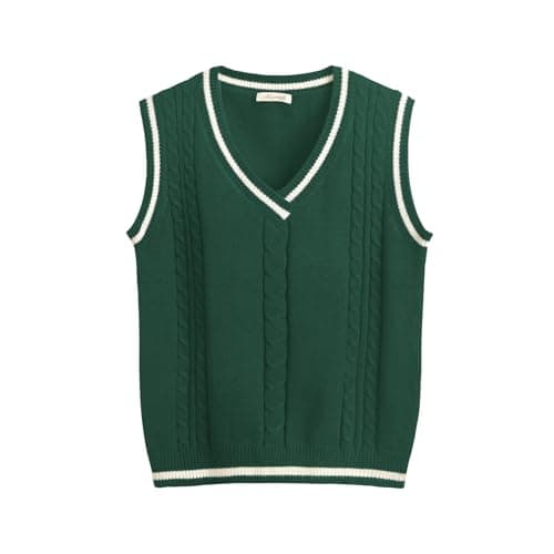 Women's Preppy Argyle Plaid Sleeveless Sweater Vest Casual Tank Top