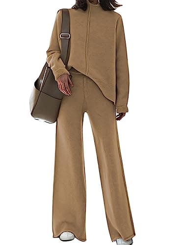 TOLENY Women's Lounge Pullover Sweater & Wide Leg Pants Tracksuit Outfits