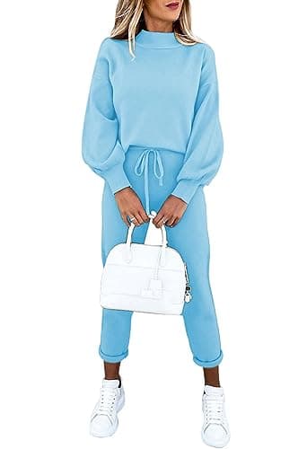 LaSuiveur Women's Two-Piece Knit Sweater & Long Pants Lounge Set