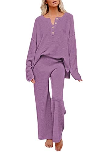 Viottiset Women's Sweater and Wide Leg Pants Loungewear Set