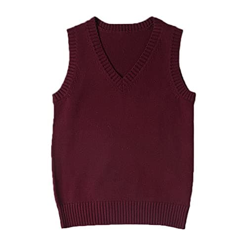 Blestirno Women's V-Neck Solid Color Sleeveless Sweater Vest
