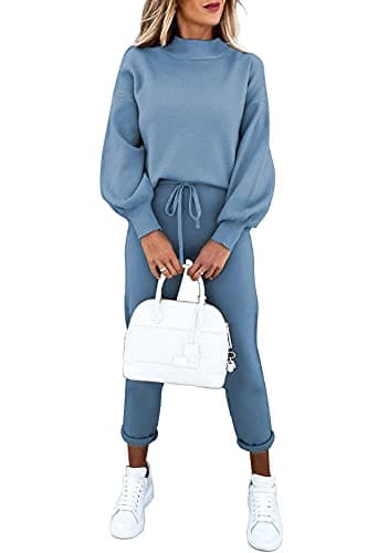LaSuiveur Women's Two-Piece Knit Sweater & Long Pants Lounge Set