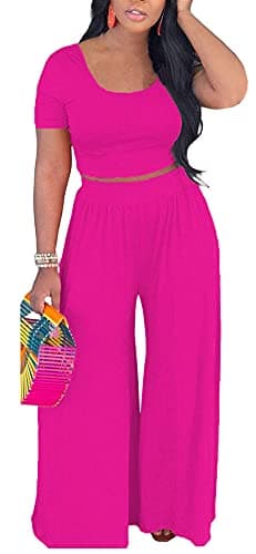 BFFBABY Women's Sexy Backless Crop Top & High Waist Wide Leg Pants Set