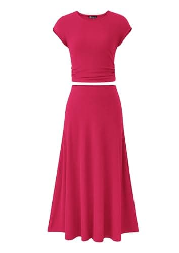 PRETTYGARDEN Women's 2025 Spring Summer Two-Piece Skirt Set Casual Travel Vacation Matching