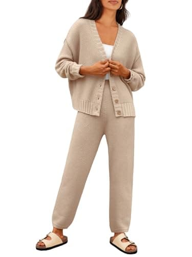 LILLUSORY Women's Slouchy Cardigan Pants Set