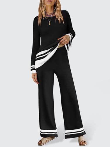 Yousify 2024 Women's Oversized Striped Sweater Sets