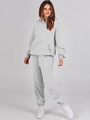 ANRABESS Women's Y2K Oversized Hoodie & Jogger Set Fall Lounge Sweatsuit