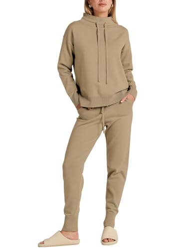 ANRABESS Women 2-Piece Cozy Turtleneck Sweater Set Pants 2024 Fall