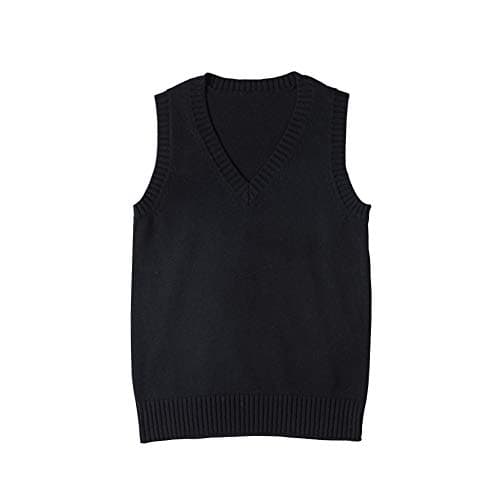 Jinghuiyue Women's Solid Color V-Neck Knit Vest