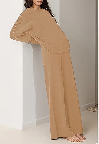 Pink Queen Women's 2-Piece Knit Sweater Set & Wide Leg Pants