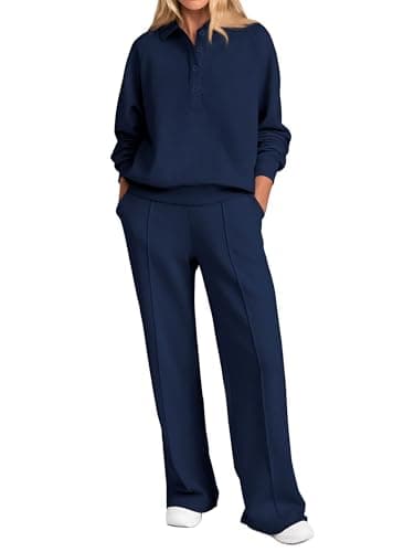 PRETTYGARDEN Women's Long Sleeve Sweatshirt & Wide Leg Pants Tracksuit