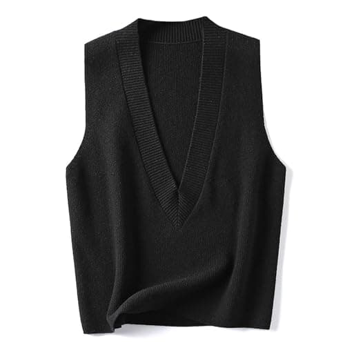 Blostirno Women's V-Neck Knit Sweater Vest Tops